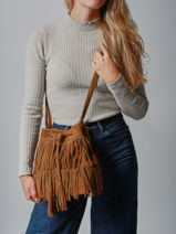 Cross Body Tas Velvet Leder Milano Bruin velvet VE241116-vue-porte